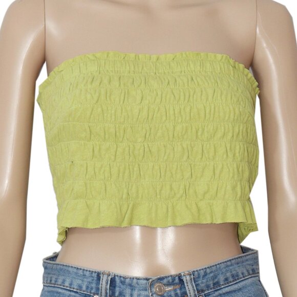 Free People Solange Oasis Cropped Top Fp Beach Smocked Slim Pull-On S - Picture 6 of 6